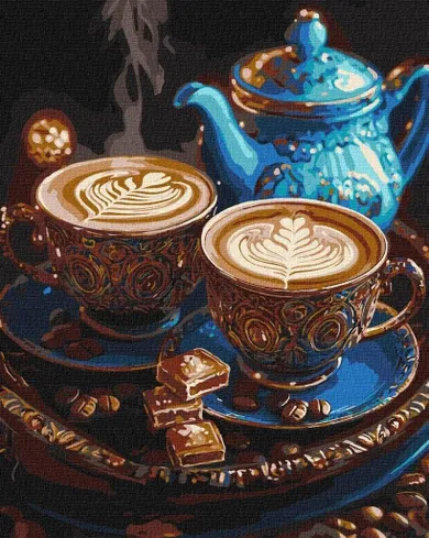 Ideyka, malowanie po numerach, Melodia kawy metal, 40-50 cm