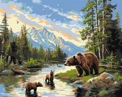 Ideyka, malowanie po numerach, Niedźwiedzica i miśki