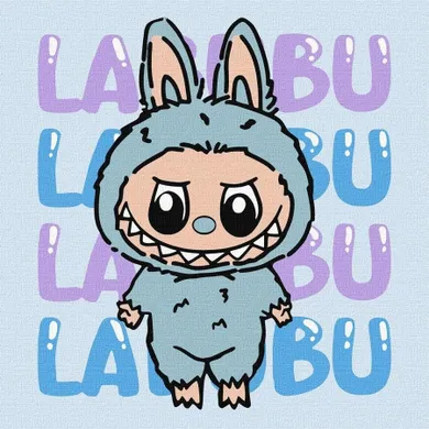 Ideyka, malowanie po numerach, On - Labubu, 25-25 cm