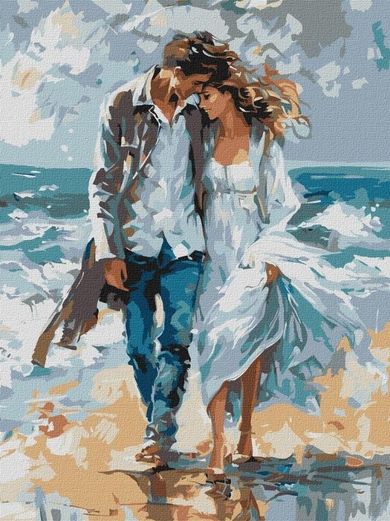 Ideyka, malowanie po numerach, Para na wybrzeżu, 30-40 cm