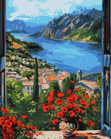 Ideyka, malowanie po numerach, Przystań w górach, 40-50 cm