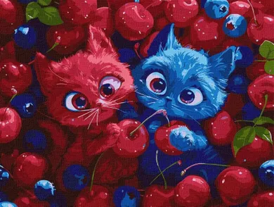 Ideyka, malowanie po numerach, Puszyste jagody, 30-40 cm