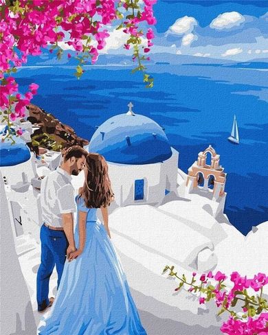 Ideyka, malowanie po numerach, Santorini, 40-50 cm
