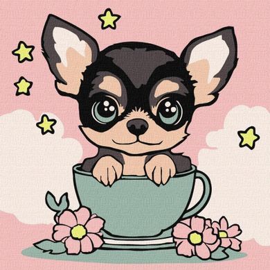 Ideyka, malowanie po numerach, Słodki szczeniaczek Kid