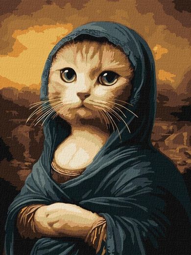 Ideyka, malowanie po numerach, Tajemnicza Kotka, 30-40 cm