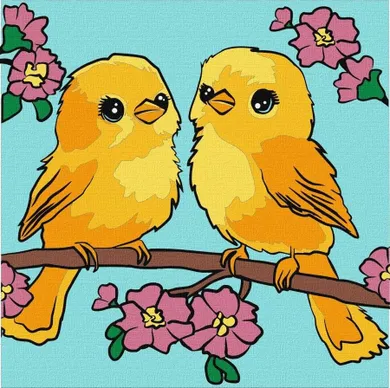 Ideyka, malowanie po numerach, Tęczowe ptaki, 25-25 cm