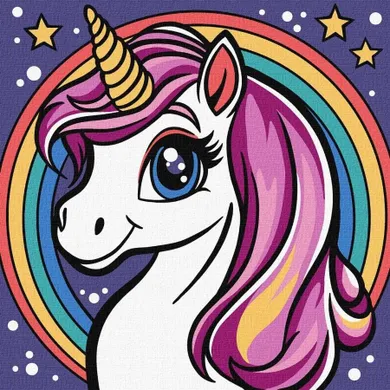 Ideyka, malowanie po numerach, Tęczowy jednorożec