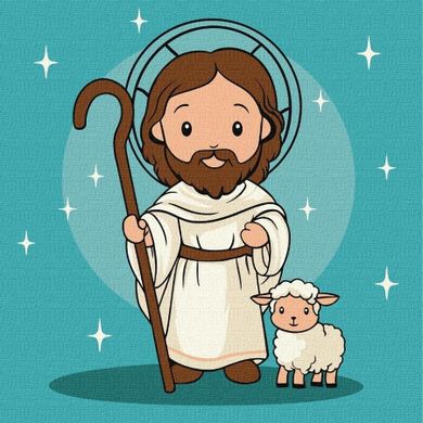 Ideyka, malowanie po numerach, Ukochany Jezus, 25-25 cm