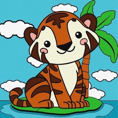 Ideyka, malowanie po numerach, Urocze tygrysiątko, 25-25 cm