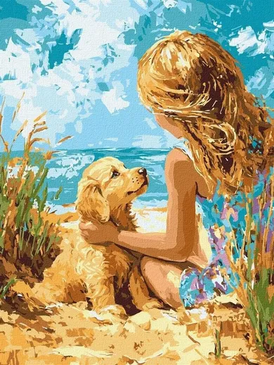 Ideyka, malowanie po numerach, Wesoły piesek, 30-40 cm