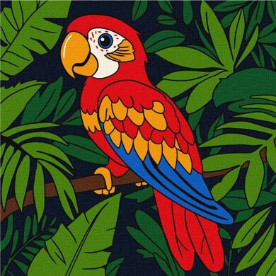 Ideyka, malowanie po numerach, Wielobarwna papuga, 25-25 cm