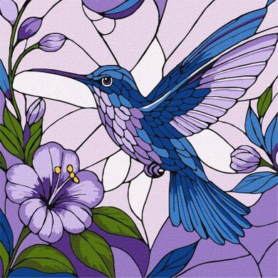 Ideyka, malowanie po numerach, witraż, Koliber, 30-30 cm