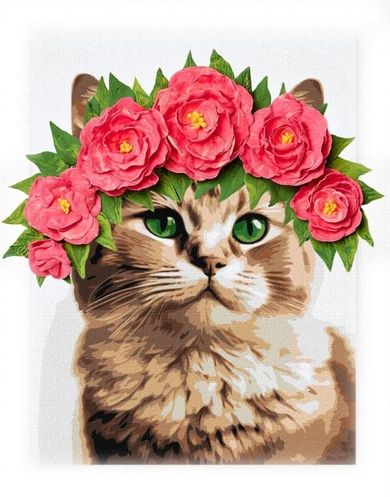 Ideyka, malowanie po numerach, z glinką, Elegancka kotka, 30-40 cm