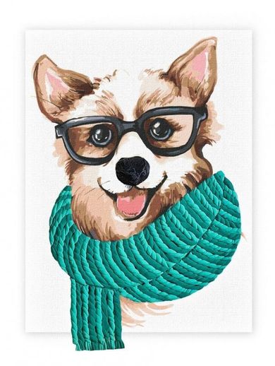 Ideyka, malowanie po numerach, z glinką, Stylowy Corgi, 30-40 cm