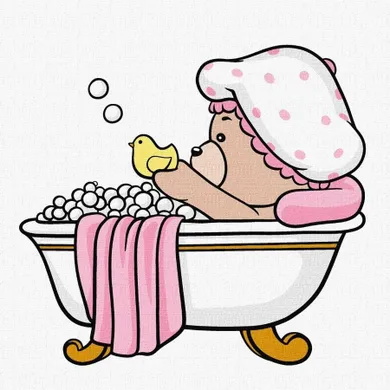 Ideyka, malowanie po numerach, Zabawa w kąpieli