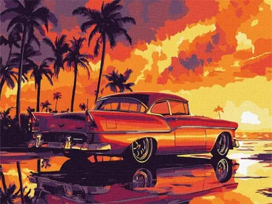 Ideyka, malowanie po numerach, Zachód słońca, 30-40 cm