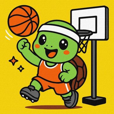 Ideyka, malowanie po numerach, Żółwik gra w koszykówkę