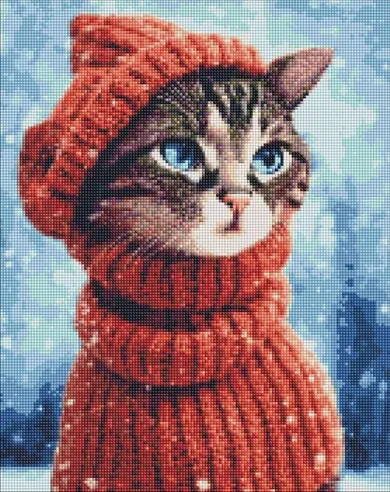 Ideyka, mozaika diamentowa, Dziwna kotka, 40-50 cm
