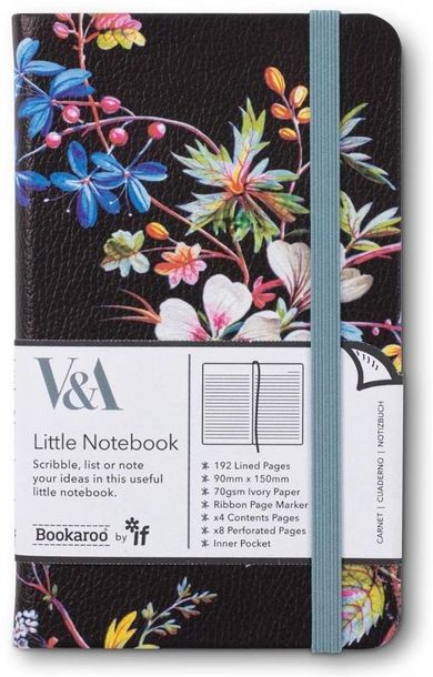 If, Bookaroo, Journal, notatnik A6, Kilburn Black Floral, 1 szt.