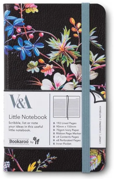 If, Bookaroo, Journal, notatnik A6, Kilburn Black Floral