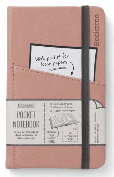 If, Bookaroo, Journal, notatnik A6, pocket, pudrowy