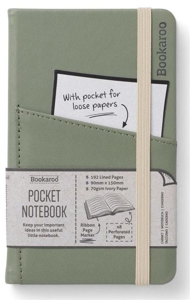 If, Bookaroo Journal Pocket, notatnik A6, zielony, 1 szt.