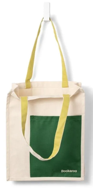 If, Bookaroo, torba bawełniana, Forest Green&Chartreuse