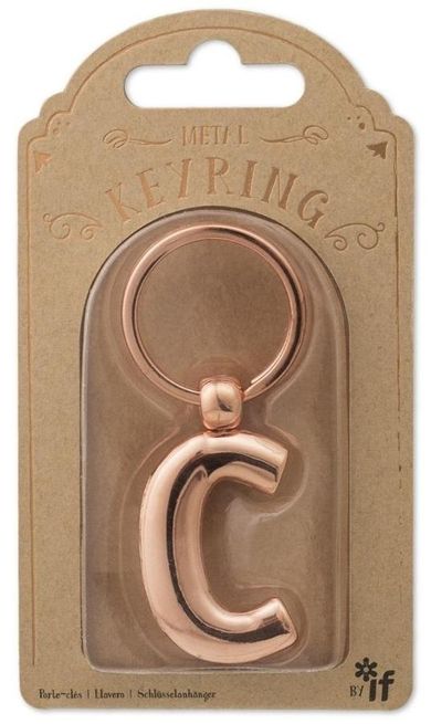 If, metalowy brelok do kluczy, litera C Keyring