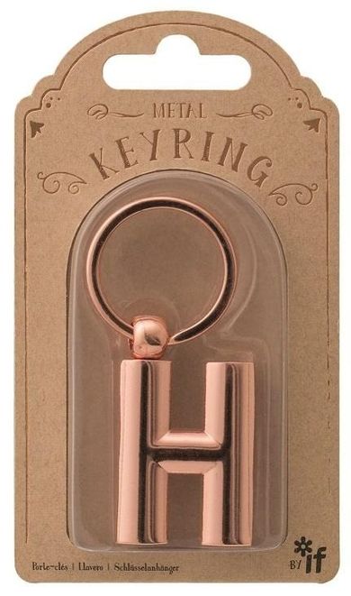 If, metalowy brelok do kluczy, litera H Keyring