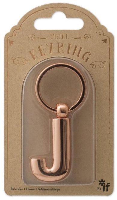 If, metalowy brelok do kluczy, litera J Keyring