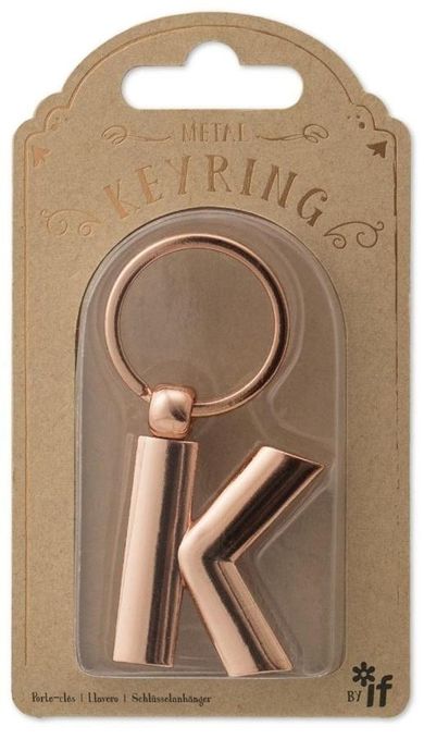 If, metalowy brelok do kluczy, litera K Keyring
