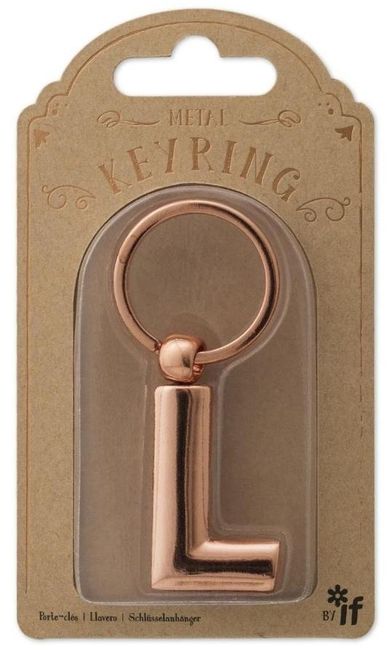If, metalowy brelok do kluczy, litera L Keyring