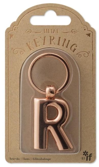 If, metalowy brelok do kluczy, litera R Keyring