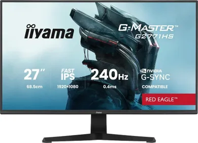 Iiyama, monitor, 27", G2771HS-B1 0.4ms, Fast IPS, DP,2xHDMI, 240Hz, 350cd, Adaptive G-SYNC - 1920 x 1080