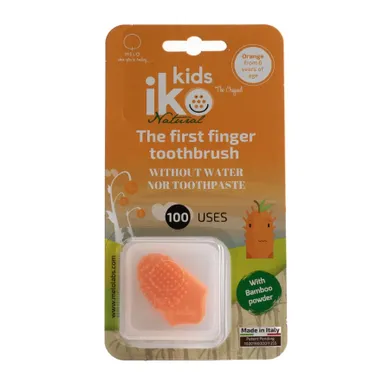 Iko Kids Bio, szczoteczka na palec, pomarańczowa