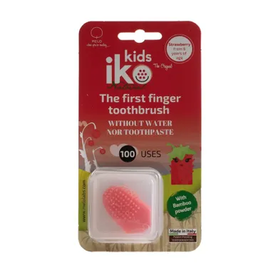 Iko Kids Bio, szczoteczka na palec, truskawka