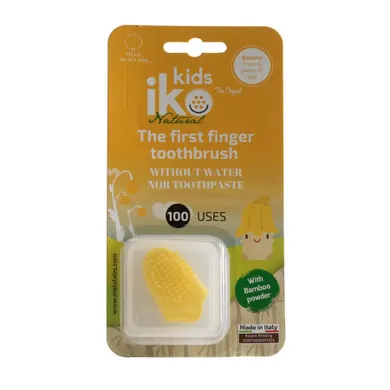 Iko Kids, kieszonkowa szczoteczka do zębów, bananowa