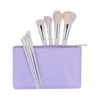 ilū, zestaw 8 pędzli do makijażu z etui, unicorn, pastel