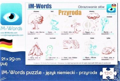 iM-Words. Puzzle 120 elementów. Język niemiecki. Przyroda