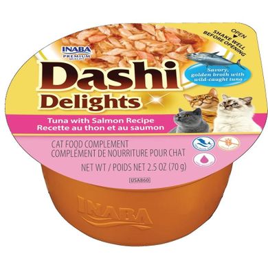 Inaba, Dashi Delights, tyńczyk z łososiem, mokra karma dla kota, 70g