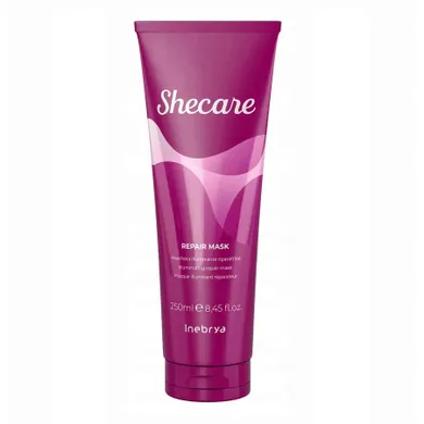 Inebrya, Shecare Repair Mask, rozświetlająco-naprawcza, maska do włosów zniszczonych zabiegami chemicznymi, 250 ml