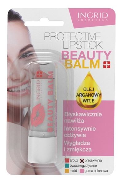 Ingrid, Beauty Balm, pomadka ochronna, do ust, brzoskwinia, 36g