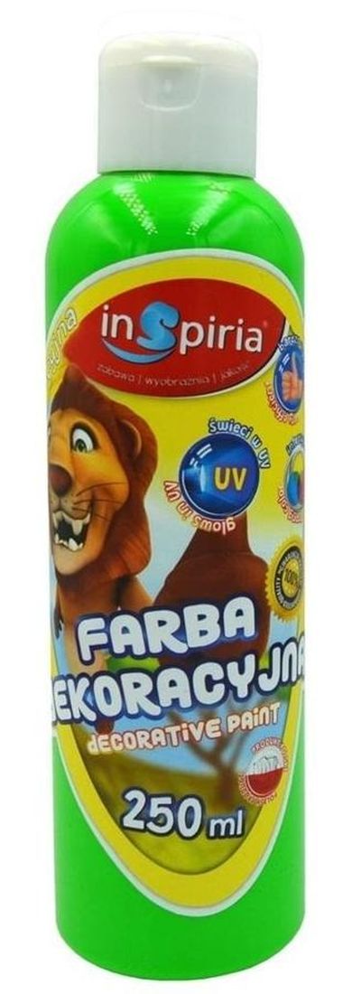 InSpiria, farba dekoracyjna, fluorescencyjna zielona, 250 ml