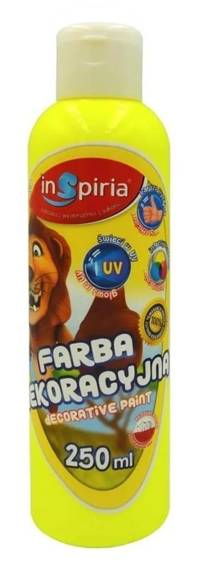 InSpiria, farba dekoracyjna, fluorescencyjna, żółta, 250 ml