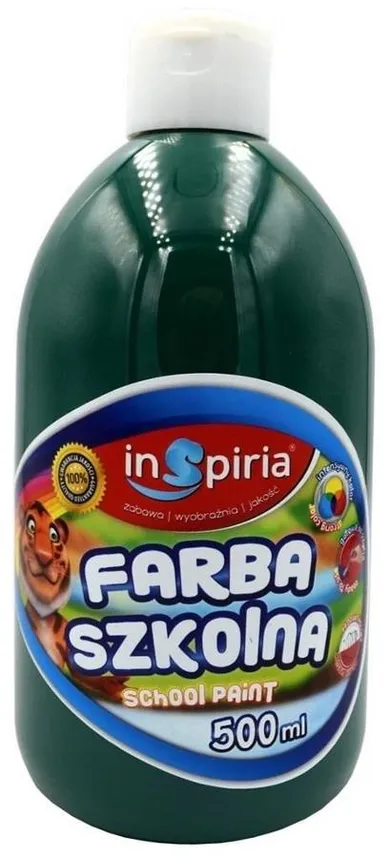 InSpiria, farba wodna szkolna, ciemnozielona, 500 ml