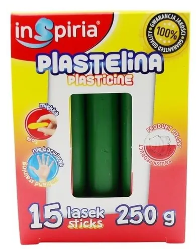 Inspiria, plastelina, ciemna zielona, 15 lasek, 250g