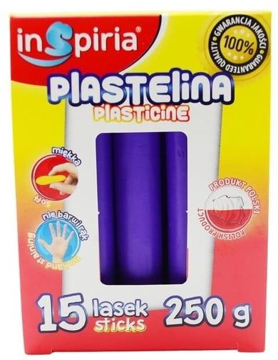 InSpiria, plastelina, fioletowa, 15 lasek, 250g