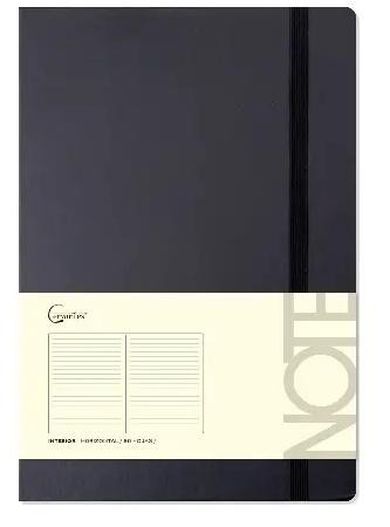 Instituto Cervantes, notatnik na gumkę, A5, 96 stron, czarny, 1 szt.