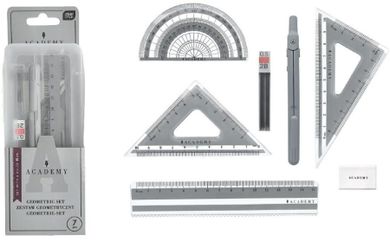 Interdruk, Academy, zestaw geometryczny w pudełku, 7 elementów