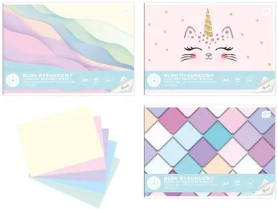 Interdruk, blok rysunkowy, kolorowy, A4, pastel